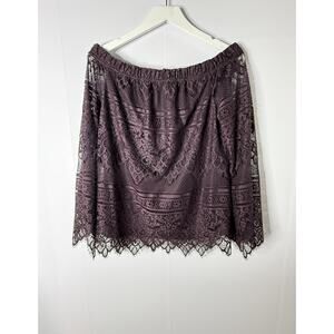 Apt 9 Off Shoulder Lace Top Sz M Bell Sleeve Purple Whimsigoth Fairycore